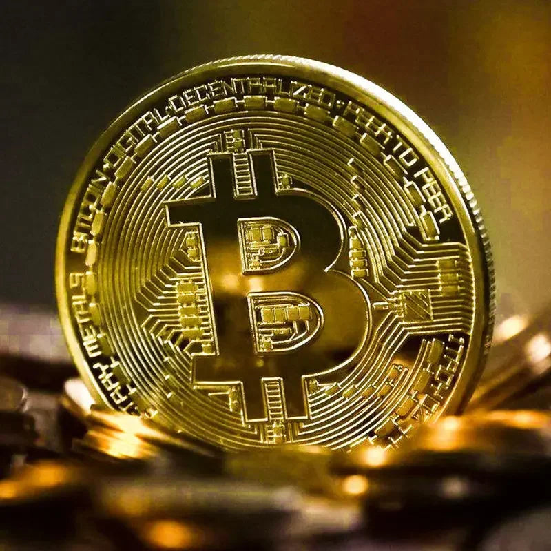Plated Souvenir Gift Art Collection Physical Bitcon Coin BTC Case Antique Imitation Bitcoints Coins Metal Gold Commemorative