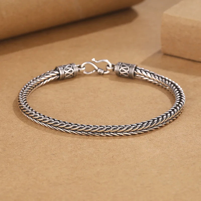 925 Sterling Silver Bracelet Chain Vintage for Men Women Luxury Wedding Jewelry Engagement Fashion Party Gifts