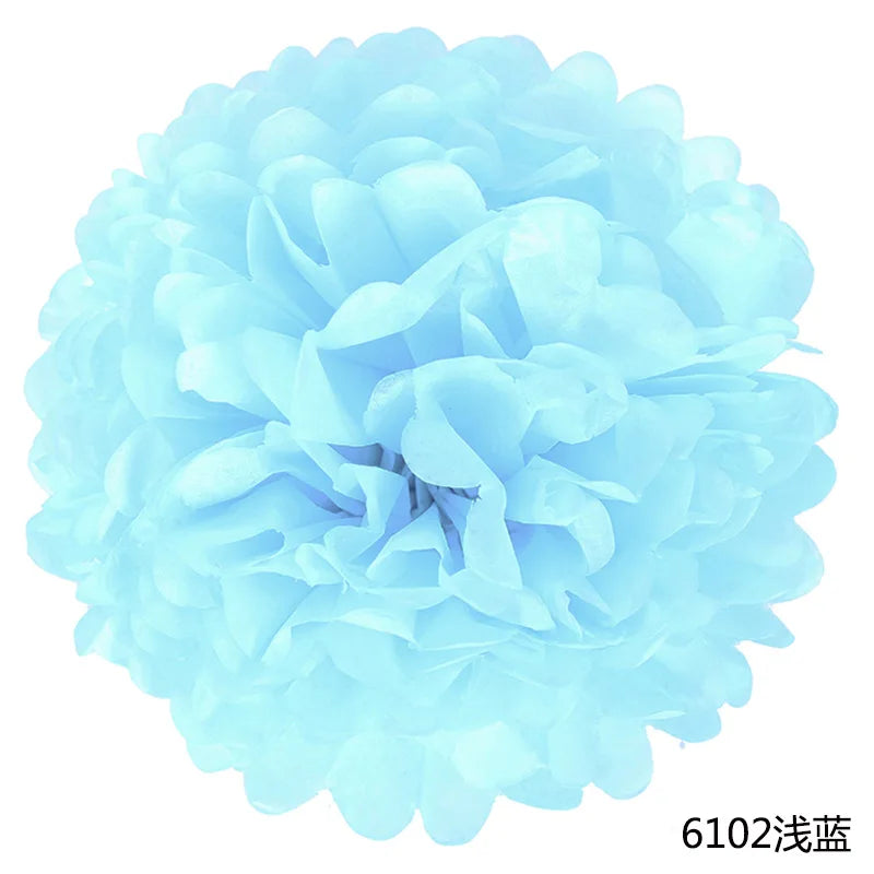 5pcs Wedding Decorative Paper Pompoms Pom Poms Flower Ball Party Home Decor Tissue Baby Shower Birthday Christmas DIY Decorat