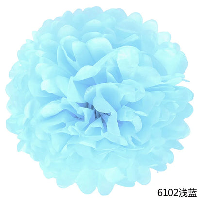 5pcs Wedding Decorative Paper Pompoms Pom Poms Flower Ball Party Home Decor Tissue Baby Shower Birthday Christmas DIY Decorat