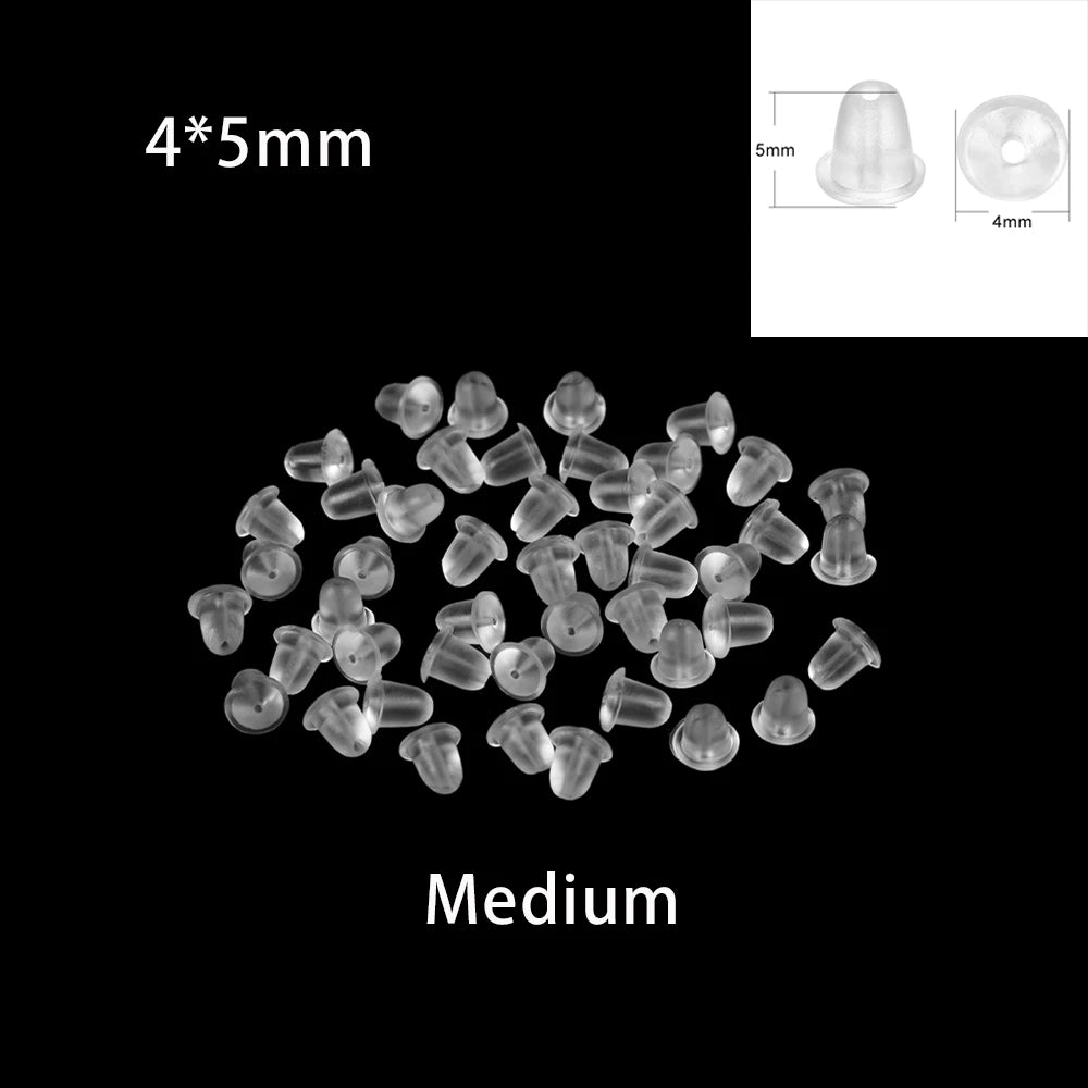 200-2000pcs Soft Silicone Rubber Earring Back Stoppers for Stud Earrings DIY Earring Findings Accessories Bullet Tube Ear Plu