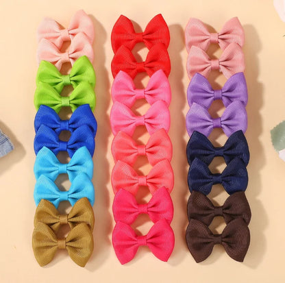 10/20/26/40pcs Random Color Bow Ribbon Hair Bow Clips Handmade Hairgripes Headwear Hairpins Baby Kids Hair Accessories