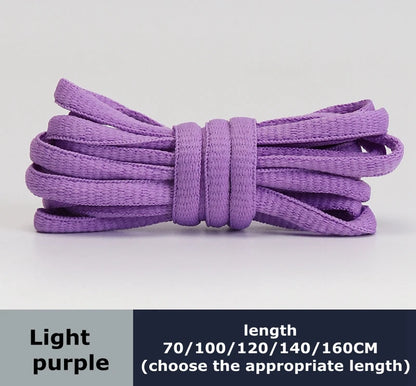 Men's And Women's Sports Shoelaces Color Flat Semicircular Shoelace Suitable For All Shoes Round Laces 23 Colors 1 Pair