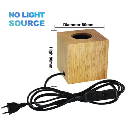 Modern Wood Table Lamp Retro E27 Desk Deco Light Indoor Art Lamps Living Room Bedroom Bedside Decoration Bar Lights Base EU P