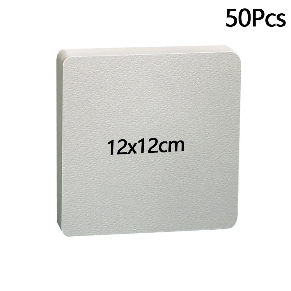 50Pcs 300g Blank Watercolor Paper Cards Portable Postcard Square Round for Painting School Student Art Supplies - Square 12x1