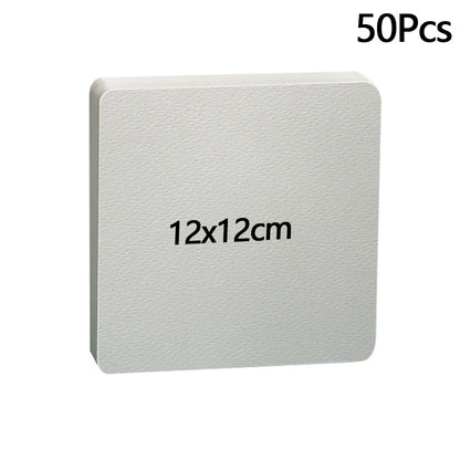 50Pcs 300g Blank Watercolor Paper Cards Portable Postcard Square Round for Painting School Student Art Supplies - Square 12x1
