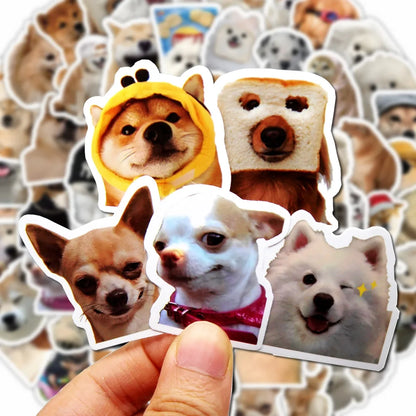 10/50/100pcs Funny Dog Stickers Cartoon Cute Decals Toy Stationery Guitar Phone Bicycle Laptop Luggage Car Graffiti Kids Stic