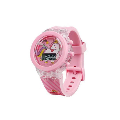 Flash Light Frozen Mickey Kids Watches For Girls Cartoon Snow White Car Children Watch Boys School Student Digitel Clock Gift