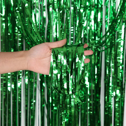 Metallic Tinsel Foil Fringe Curtains Photo Backdrop Glitter Streamers Foil Fringe Backdrop Curtain for Xmas Wedding Backgroun