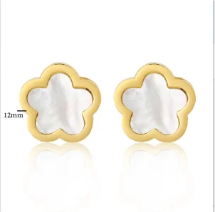 Hoop Earrings for Women Trendy Golden Stainless Steel Earring Jewelry New - D40 Gold