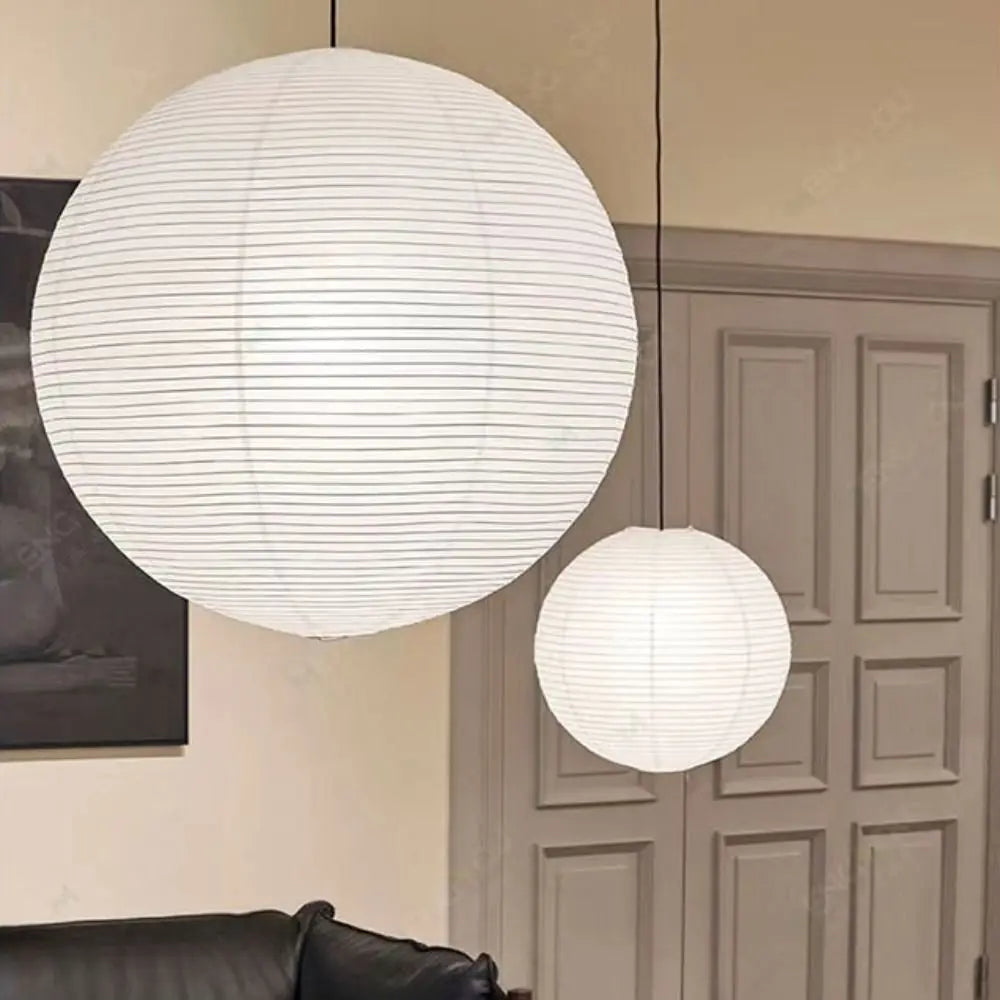 Hanging Paper Lampshade Light Fixture Classic Modern Pendant Light Lamp Cover Vintage Round Ceiling Light Cover Hotel Cafe