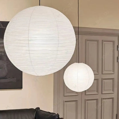 Hanging Paper Lampshade Light Fixture Classic Modern Pendant Light Lamp Cover Vintage Round Ceiling Light Cover Hotel Cafe