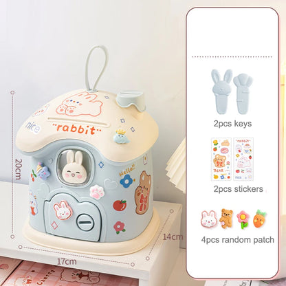 Kids Creative DIY Money Banking Toys Piggy Bank Money Saving Pot Coin Banks Coin Box With Lock Key Christmas Gift Toy For Gir