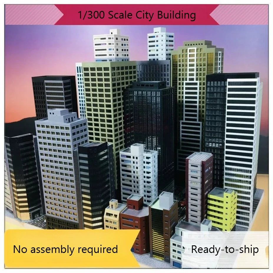 Diorama 1:300 Scale Architectural Model City Skyscraper Building Scene Display Model Railway Train Assembled Layout