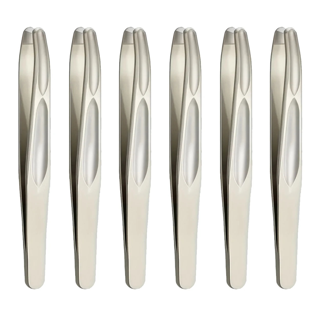 Premium Round Head Tweezers for Eyebrow & Facial Hair Removal Seamless Clips Short Hair Precision Beard Clip - Light Golden 6
