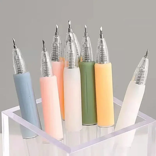 6/1pcs Wrapping Cutting Utility Pen Knife Retractable Press Hand Account Pen Knife Creative Art Paper Cutting Tool for Studen