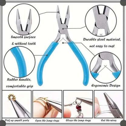 1 Pack Jewelry Making Supplies Kits with Jewelry Pliers Jump Ring Opener Awl Thread Scissors Helping Hands for Jewelry Repair