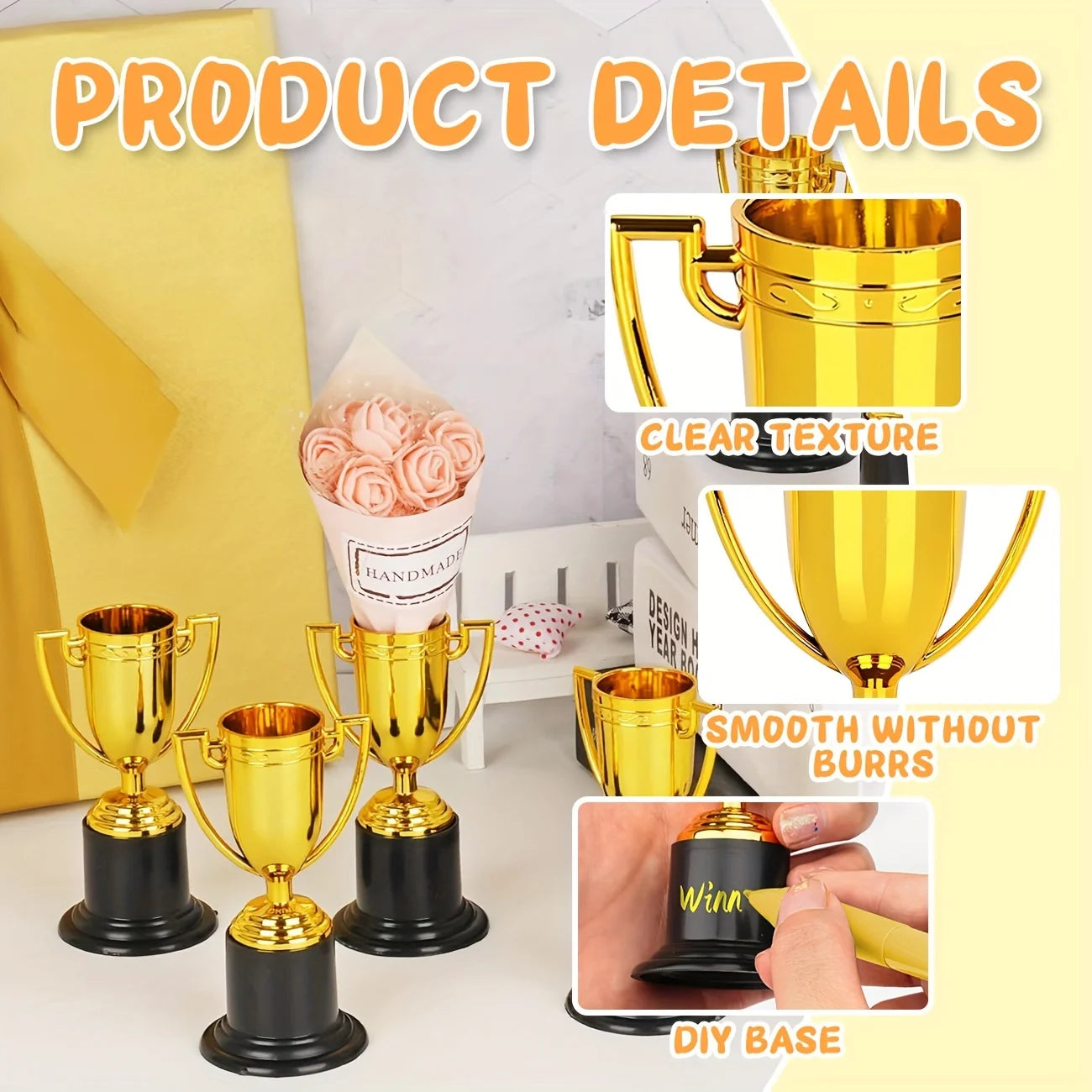 20pcs Elegant Trophy Awards - Durable Decorative Trophies for Corporate, School, Celebration Trophies, Sleek Tower Trophy - g