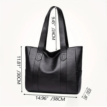 Vintage Ladies Bag Large Capacity Handbag , Vintage Plain Shoulder Bag , Ladies Commuter Casual Handbag