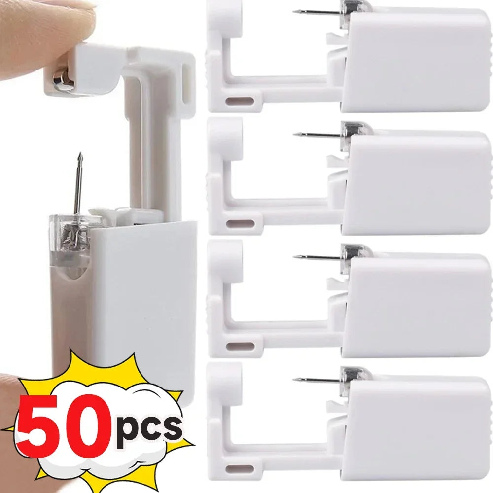 Safety Ear Piercing Gun Kit Women Men Disposable White Plastic Sterile Ear Piercing Device Fashion Simple Jewelry Piercing To