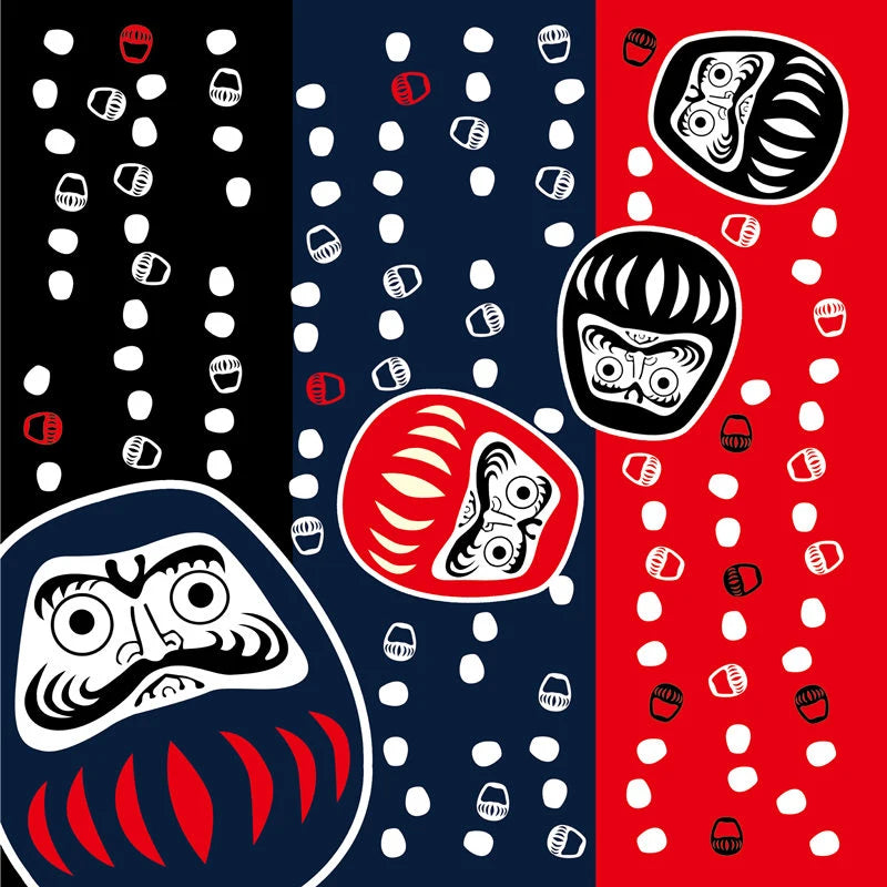 70*70cm Japanese Furoshiki Sushi Bento Cloth Handkerchief Daruma Dharma Good Luck Zen Sakura Pattern Napkin Wrapping Towel - 