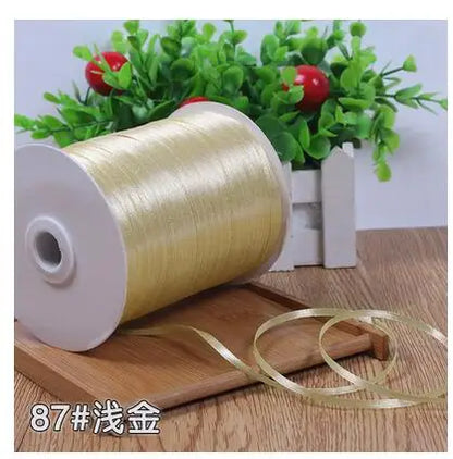 New (10meters/lot) 3mm Satin Ribbons For Craft Sewing Fabric Christmas Wedding Supplies Party Decoration Gift Wrap DIY Handma