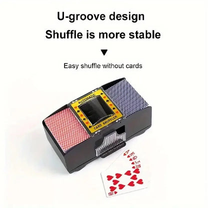 Automatic Poker Card Shuffler Board Games Battery Operated Playing Cards for Shuffle 2 Deck Automatic Hand Crank Home Card Ga