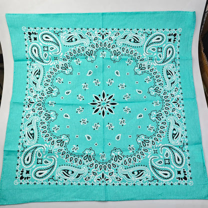 New Fashion Hip Hop 100% Cotton Bandana Square Scarf 55cm*55cm Black Red Paisley Headband Printed For Women/Men/Boys/Girls - 
