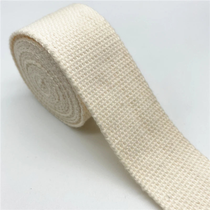 25mm 30mm 38mm 2yards Cotton Webbing Strap Canvas Cotton Ribbon For Knapsack Strapping Bags Crafts DIY Belt Bag Dog Accessori