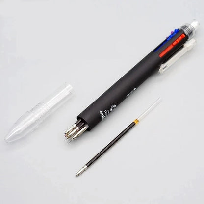 6 In 1 Multicolor Ballpoint Pens 5 Colors Ball Pen 1 Automatic Pencil With Eraser For School Office Writing Supplies Statione
