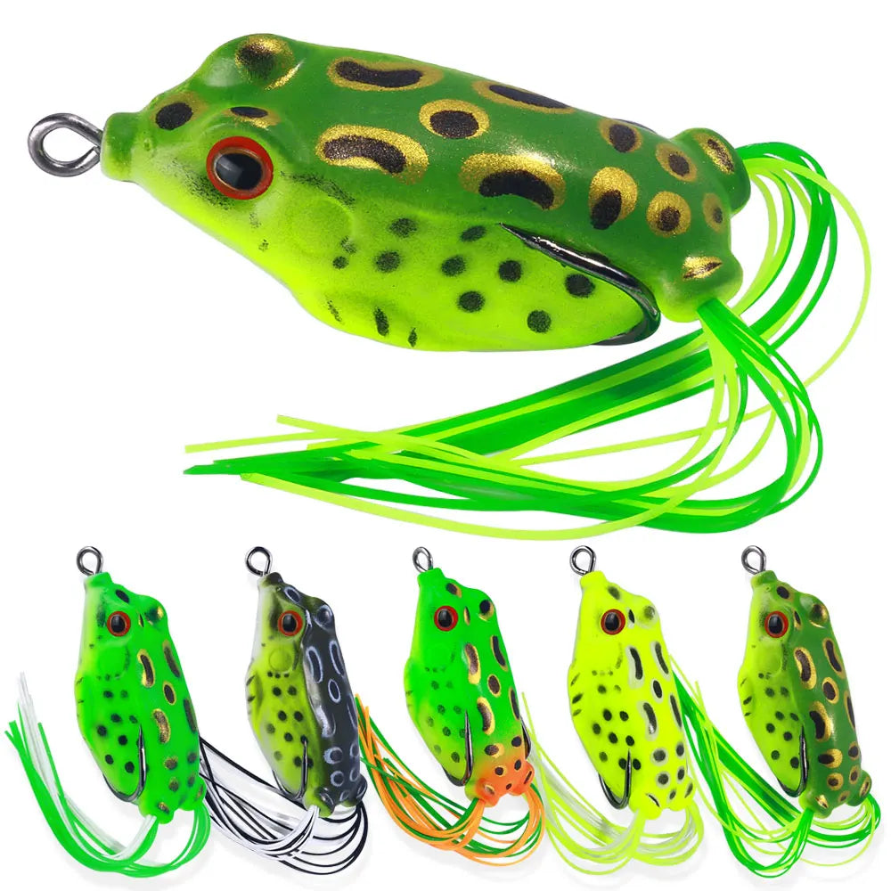 Popper Frog Soft Lure Predator Fishing Topwater Wobblers Walk Fish Lure for Catfish 4cm 5cm 5.8 cm Fishing Tackle​