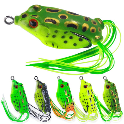Popper Frog Soft Lure Predator Fishing Topwater Wobblers Walk Fish Lure for Catfish 4cm 5cm 5.8 cm Fishing Tackle​