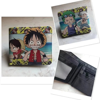 Anime One Piece Monkey D Luffy Roronoa Zoro Stylish and Simple Foldable Wallet Student Coin Purse Cute Things for Girls - 26
