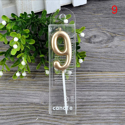 1Pcs Gold Happy Birthday Number Cake Candles 0 1 2 3 4 5 6 7 8 9 Cake Topper Kids Girls Boys Bar Baby Party Supplies Decorati