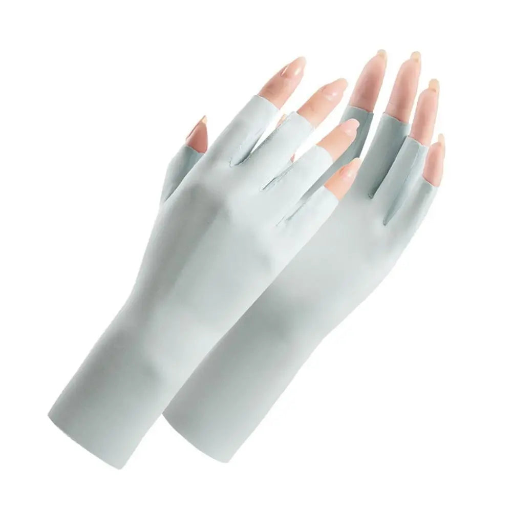 Sunscreen Gloves For Nail Art Gel UV LED Lamp Tool Nail Art Glove UV Protection Gloves Protecter Gloves - light grey