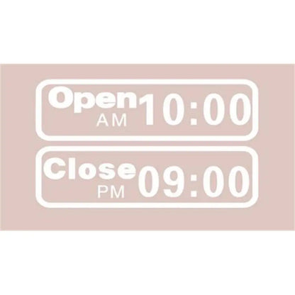Store Window Wall Sticker 30*20cm Shop Store Opening Closes Business Time Poster Glass Wall Sign Sticker