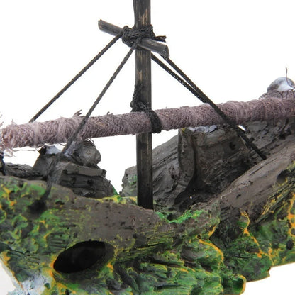 Aquarium Fish Tank Decorations Landscape Pirate Ship Wreck Ship Vintage Resin Design Boat Aquarium Accessories Home Decoratio
