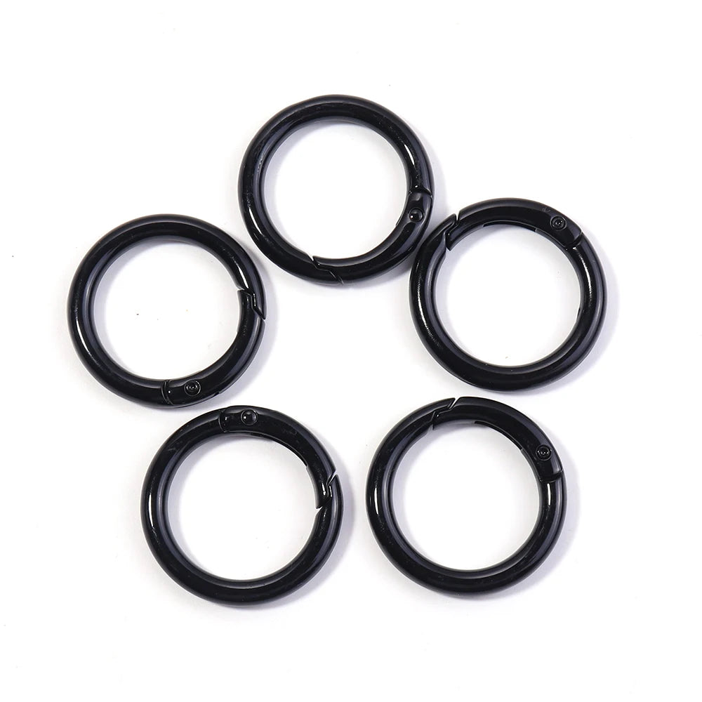 5-10pcs/lot Colorful Spring Clasps Openable Round Carabiner Keychain Bag Clips Hook Dog Chain Buckles Connector For DIY Jewel