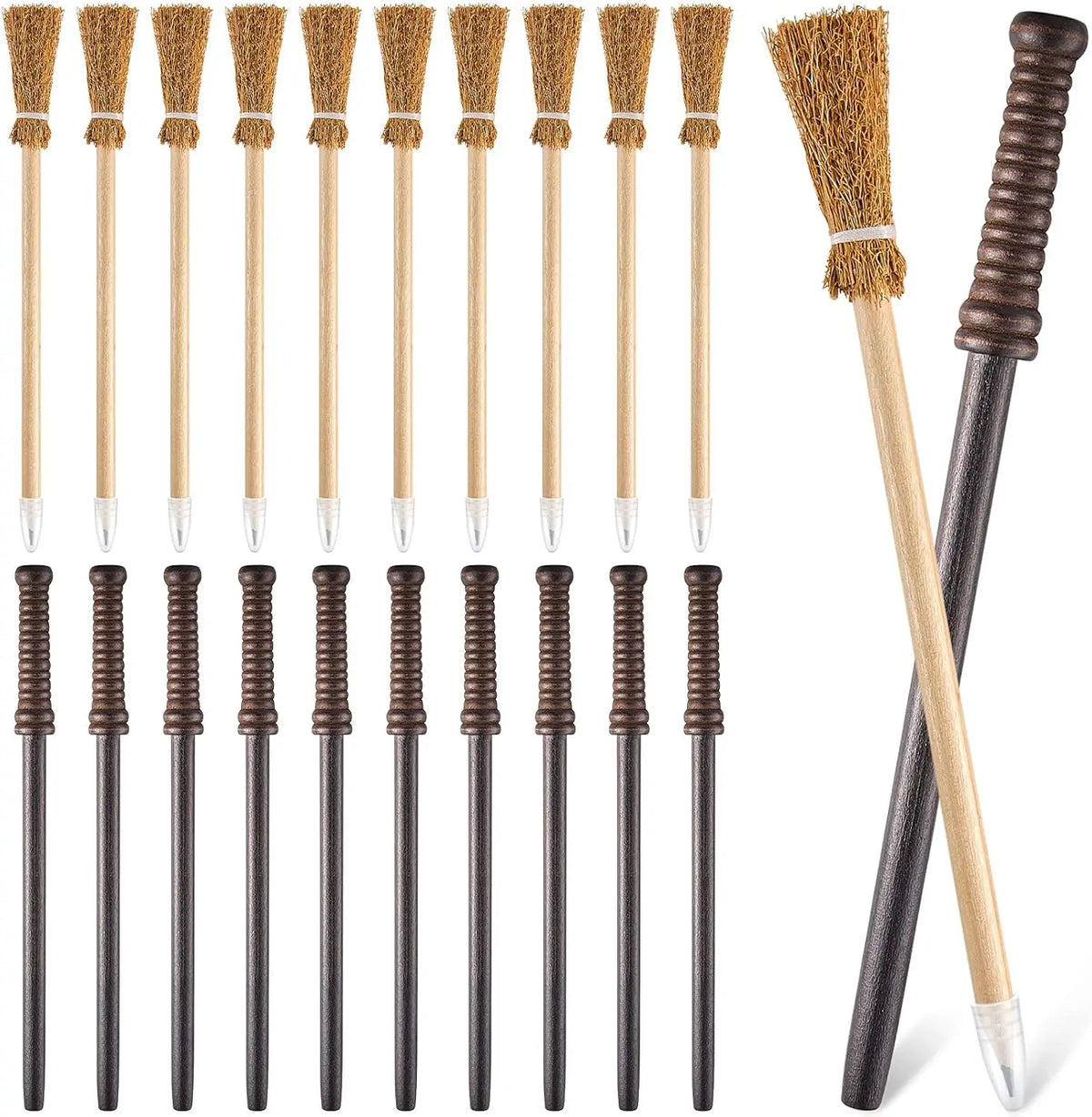 Wizard Wand Party Favors,Wand Pencils,Witch Broom Pencils,Lightning Tattoos,Glasses,Halloween Cosplay Accessories
