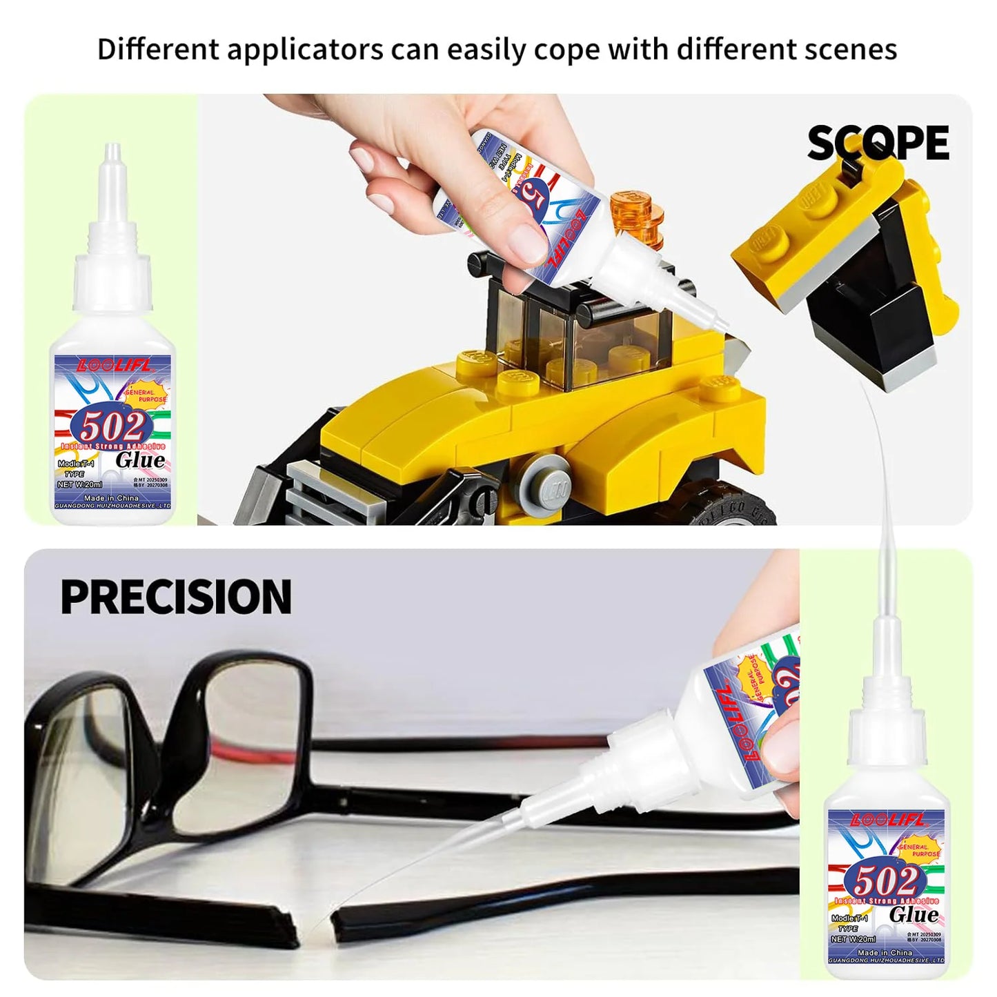 502 Super Strong Quick-Drying Adhesive, Professionally Used for Daily Repair of Toy Plastics, Is White, Transparent and Odorl
