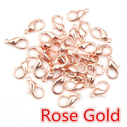 50pcs Small Lobster Clasp Hooks for Necklace Bracelet Chain DIY Jewelry Making Finding Supplies Bronze Gold Silver Plated Bla