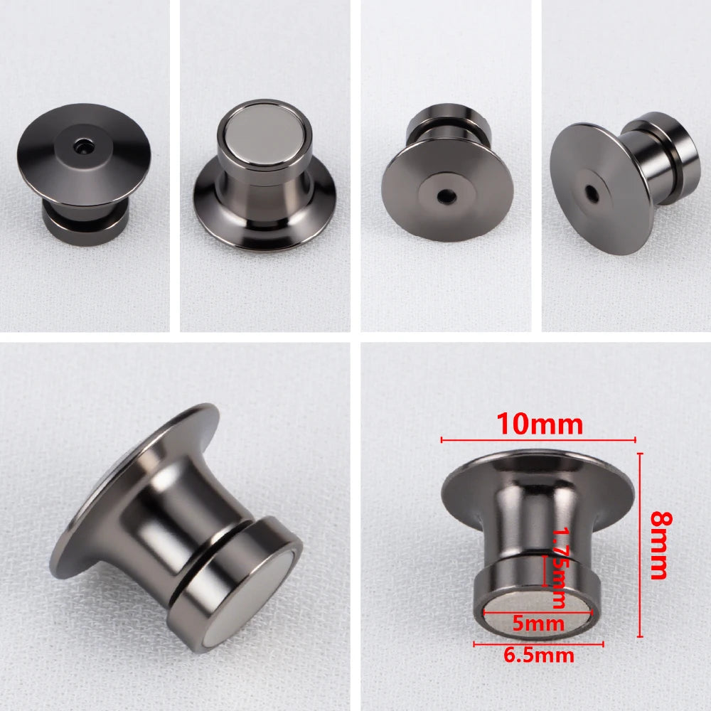 10Pcs Magnetic Clasp Brooch Locking Pin Backs Metal Pin Back Locking Pin Keepers Locking Clasp DIY Brooch Badge Jewelry Makin