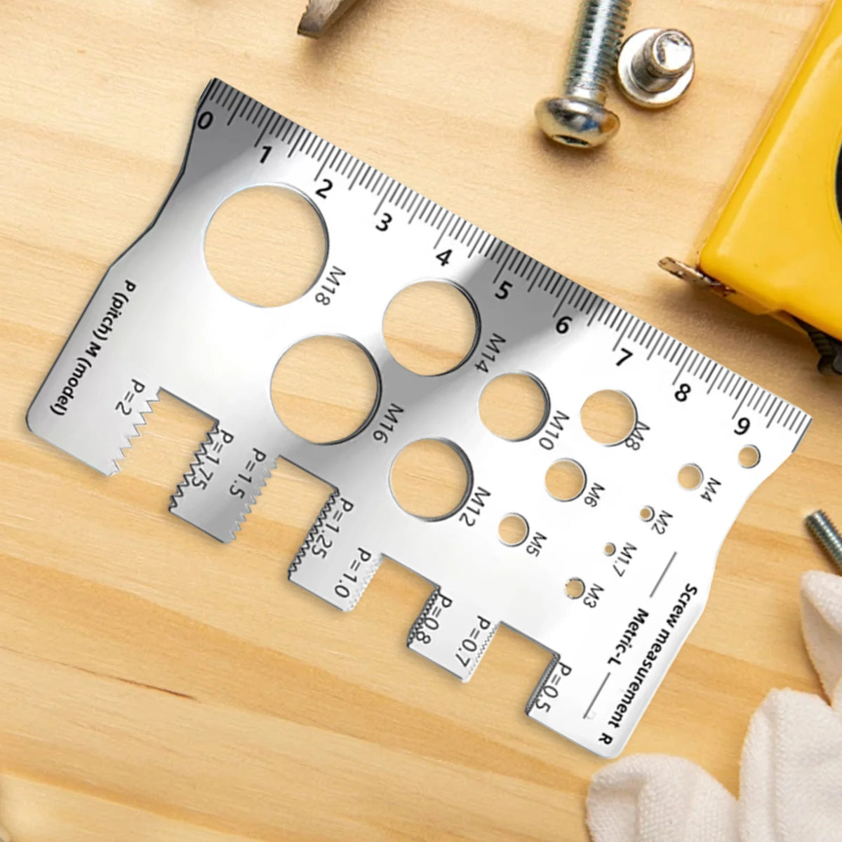 Screw Thread Pitch Gauge Ruler Measuring Tool Bolt Nut Metric Machining Threads Screw Cutting Gauge Angle Model Measuring