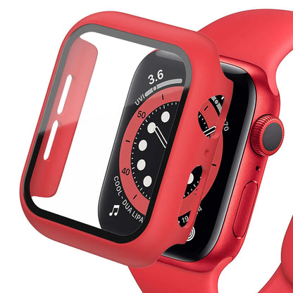 Tempered Glass+cover For Apple Watch Accessories 45mm 41mm 44mm 40mm 42mm Screen Protector Apple watch Case serie 9 4 5 6 SE 