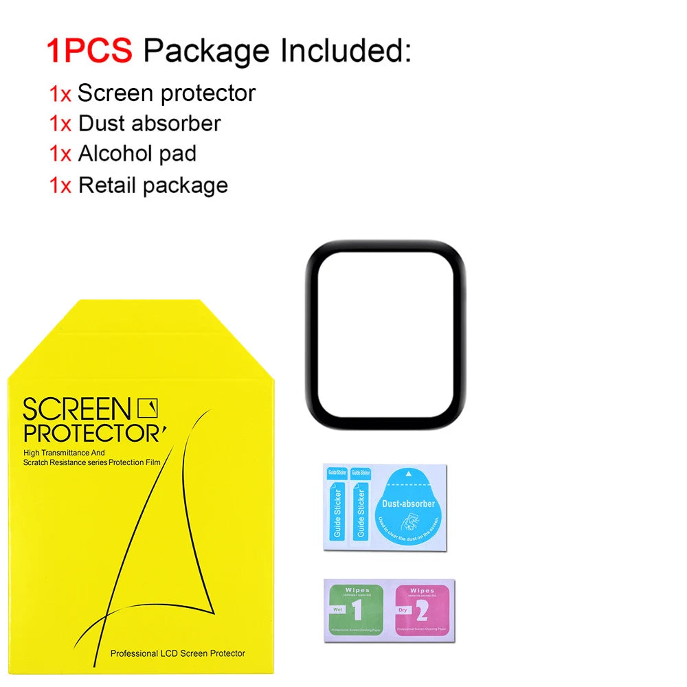 Screen Protector for Apple Watch Series 7 8 9 45mm 44mm 40mm iWatch 6 SE 5 4 3 42mm 38mm 41mm Soft Glass Apple Watch Accessor