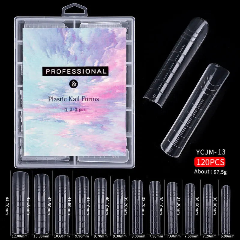 Misscheering 120Pcs/Box Transparent Fake Nails Acrylic French Nail Tips Full Coverage Press On Nails Accessory DIY Manicure T