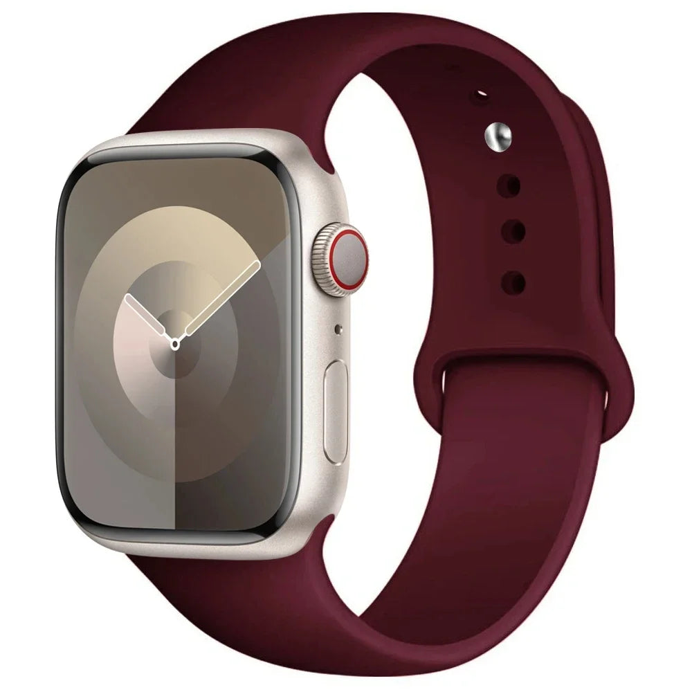 Silicone Band For Apple Watch strap 44mm 45mm 40mm 41mm 42-38mm 45 mm sport bracelet iwatch series 8 7 6 5 4 3 SE 9 Ultra 2 4