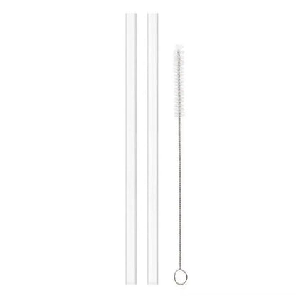 Reusable Straw with Cleaning Brush Plastic Replacement Straw Compatible with Stanley 40 oz 30 oz Cup Tumbler - 2Straws with 1