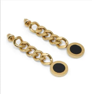 Hoop Earrings for Women Trendy Golden Stainless Steel Earring Jewelry New - D20