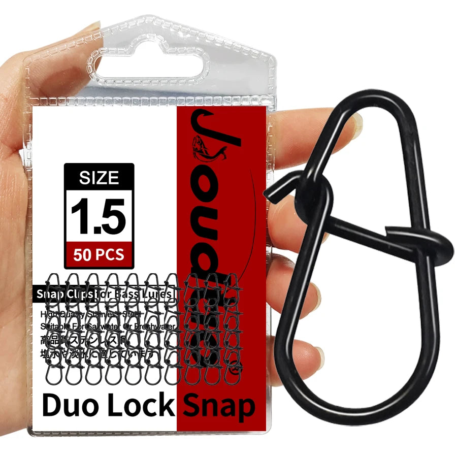 50Pcs Crankbait Snaps Stainless Steel Duo Lock Lure Snaps Quick Change Fishing Clips Fast Speed Clips Snap Hook Connector - S